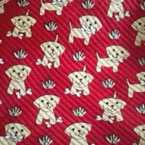 Southern Tide Red Retired Dog Print Silk NWT Adjustable Preppy Southern Bow Tie